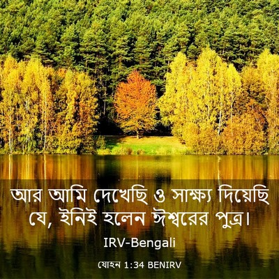 Picture 03 - যোহন 1:34 BENIRV - আর আমি দেখেছি ও - Bible Verse Picture