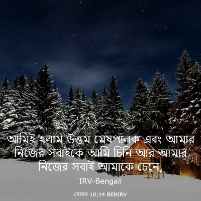 Picture 03 - যোহন 10:14 BENIRV - আমিই হলাম উত্তম - Bible Verse Picture