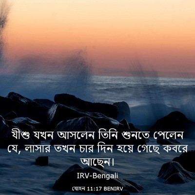 Picture 03 - যোহন 11:17 BENIRV - যীশু যখন আসলেন - Bible Verse Picture