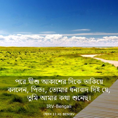 Picture 03 - যোহন 11:41 BENIRV - পরে যীশু আকাশের - Bible Verse Picture