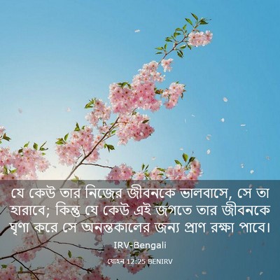 Picture 03 - যোহন 12:25 BENIRV - যে কেউ তার নিজের - Bible Verse Picture