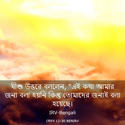 Picture 03 - যোহন 12:30 BENIRV - যীশু উত্তরে বললেন, - Bible Verse Picture