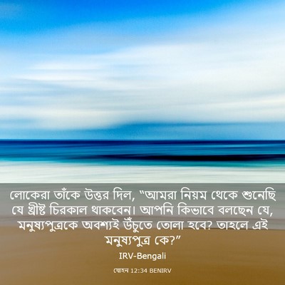 Picture 03 - যোহন 12:34 BENIRV - লোকেরা তাঁকে - Bible Verse Picture