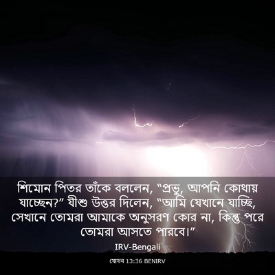Picture 03 - যোহন 13:36 BENIRV - শিমোন পিতর তাঁকে - Bible Verse Picture