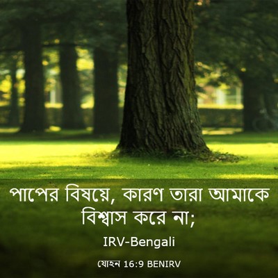 Picture 03 - যোহন 16:9 BENIRV - পাপের বিষয়ে, কারণ - Bible Verse Picture