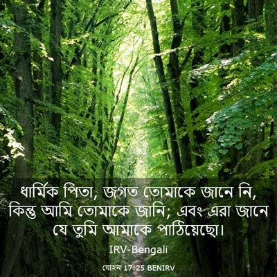 Picture 03 - যোহন 17:25 BENIRV - ধার্মিক পিতা, জগত - Bible Verse Picture