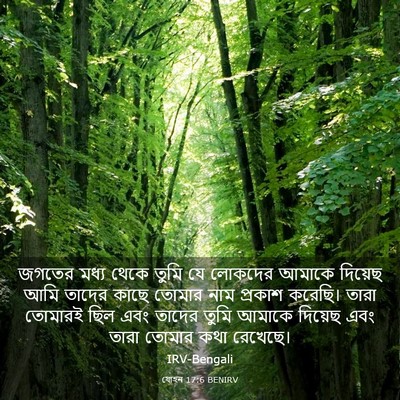 Picture 03 - যোহন 17:6 BENIRV - জগতের মধ্য থেকে - Bible Verse Picture