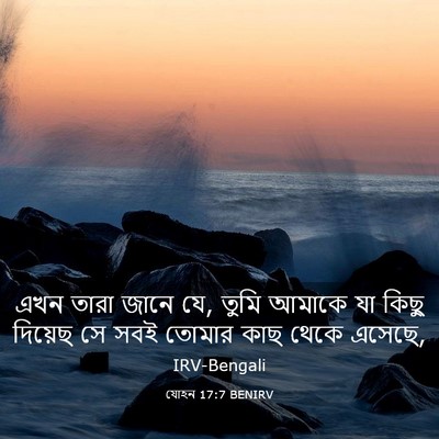 Picture 03 - যোহন 17:7 BENIRV - এখন তারা জানে যে, - Bible Verse Picture