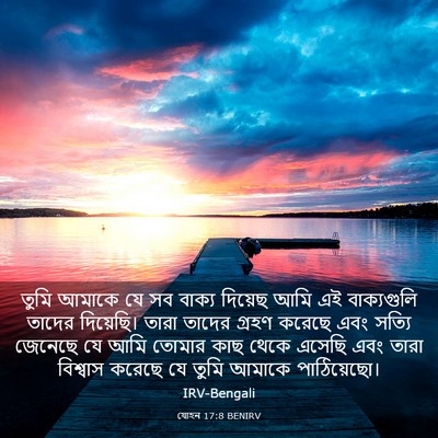 Picture 03 - যোহন 17:8 BENIRV - তুমি আমাকে যে সব - Bible Verse Picture