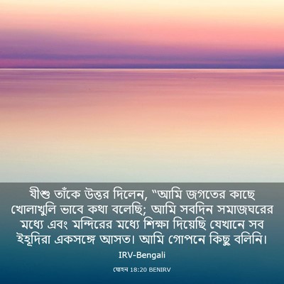 Picture 03 - যোহন 18:20 BENIRV - যীশু তাঁকে উত্তর - Bible Verse Picture