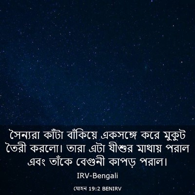Picture 03 - যোহন 19:2 BENIRV - সৈন্যরা কাঁটা - Bible Verse Picture