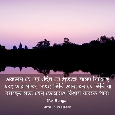 Picture 03 - যোহন 19:35 BENIRV - একজন যে দেখেছিল সে - Bible Verse Picture
