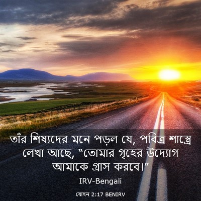 Picture 03 - যোহন 2:17 BENIRV - তাঁর শিষ্যদের মনে - Bible Verse Picture