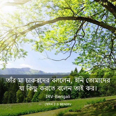 Picture 03 - যোহন 2:5 BENIRV - তাঁর মা চাকরদের - Bible Verse Picture