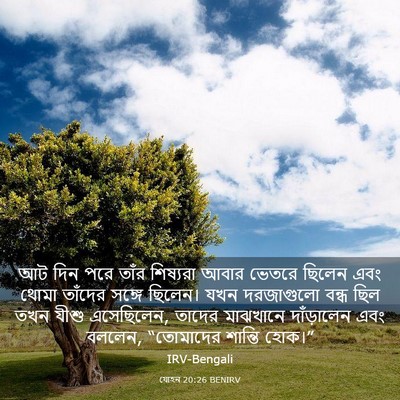 Picture 03 - যোহন 20:26 BENIRV - আট দিন পরে তাঁর - Bible Verse Picture