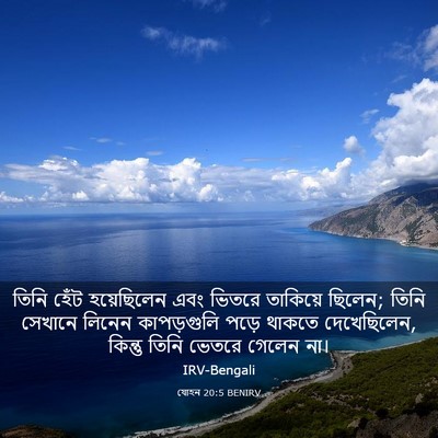 Picture 03 - যোহন 20:5 BENIRV - তিনি হেঁট - Bible Verse Picture