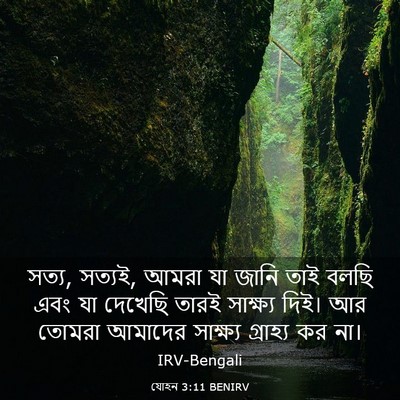 Picture 03 - যোহন 3:11 BENIRV - সত্য, সত্যই, আমরা - Bible Verse Picture