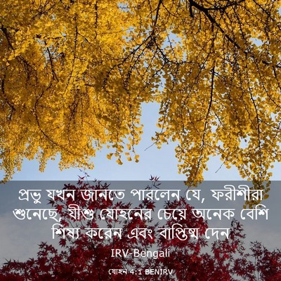Picture 03 - যোহন 4:1 BENIRV - প্রভু যখন জানতে - Bible Verse Picture