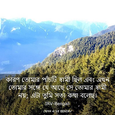 Picture 03 - যোহন 4:18 BENIRV - কারণ তোমার পাঁচটি - Bible Verse Picture