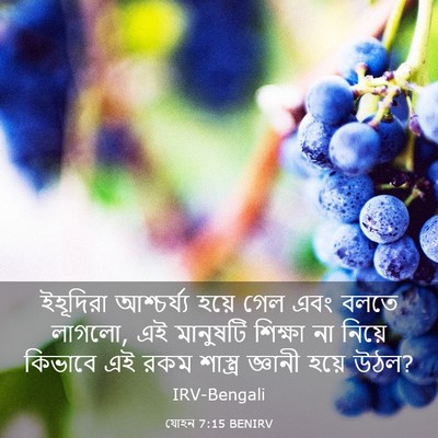 Picture 03 - যোহন 7:15 BENIRV - ইহূদিরা আশ্চর্য্য - Bible Verse Picture