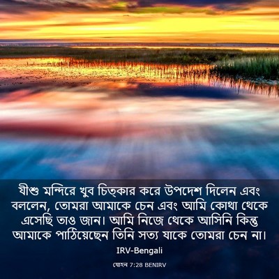Picture 03 - যোহন 7:28 BENIRV - যীশু মন্দিরে খুব - Bible Verse Picture