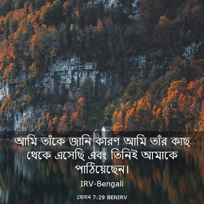 Picture 03 - যোহন 7:29 BENIRV - আমি তাঁকে জানি - Bible Verse Picture