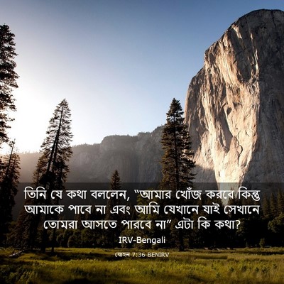 Picture 03 - যোহন 7:36 BENIRV - তিনি যে কথা বললেন, - Bible Verse Picture
