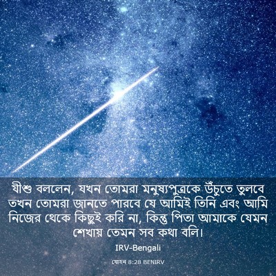 Picture 03 - যোহন 8:28 BENIRV - যীশু বললেন, যখন - Bible Verse Picture