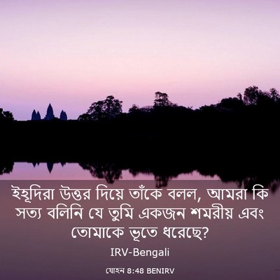 Picture 03 - যোহন 8:48 BENIRV - ইহূদিরা উত্তর - Bible Verse Picture