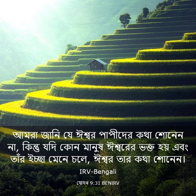 Picture 03 - যোহন 9:31 BENIRV - আমরা জানি যে ঈশ্বর - Bible Verse Picture
