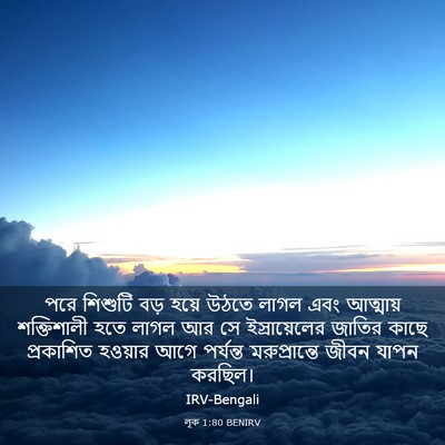 Picture 03 - লূক 1:80 BENIRV - পরে শিশুটি বড় - Bible Verse Picture