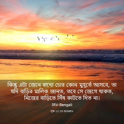 Picture 03 - লূক 12:39 BENIRV - কিন্তু এটা জেনে - Bible Verse Picture