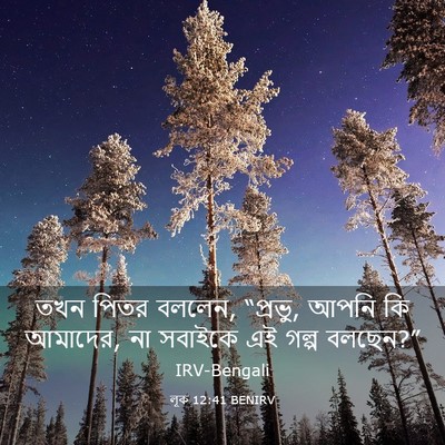 Picture 03 - লূক 12:41 BENIRV - তখন পিতর বললেন, - Bible Verse Picture