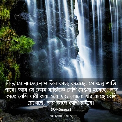 Picture 03 - লূক 12:48 BENIRV - কিন্তু যে না জেনে - Bible Verse Picture