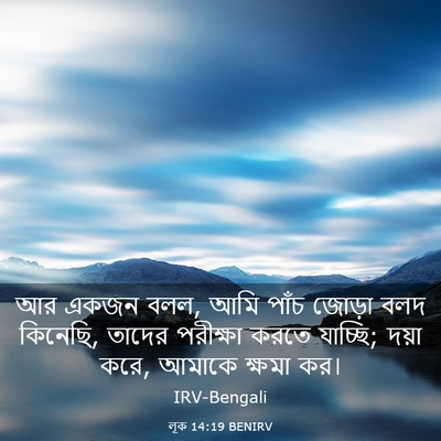 Picture 03 - লূক 14:19 BENIRV - আর একজন বলল, আমি - Bible Verse Picture