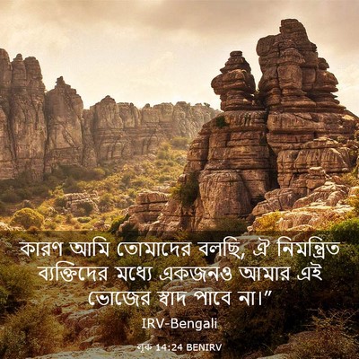 Picture 03 - লূক 14:24 BENIRV - কারণ আমি তোমাদের - Bible Verse Picture