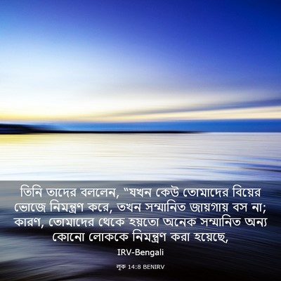Picture 03 - লূক 14:8 BENIRV - তিনি তাদের বললেন, - Bible Verse Picture