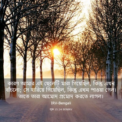 Picture 03 - লূক 15:24 BENIRV - কারণ আমার এই - Bible Verse Picture