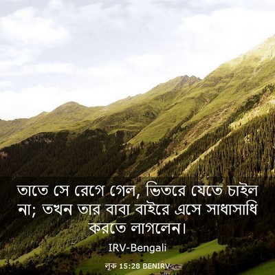 Picture 03 - লূক 15:28 BENIRV - তাতে সে রেগে গেল, - Bible Verse Picture