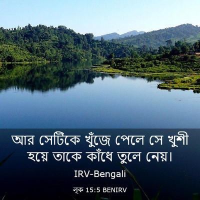 Picture 03 - লূক 15:5 BENIRV - আর সেটিকে খুঁজে - Bible Verse Picture