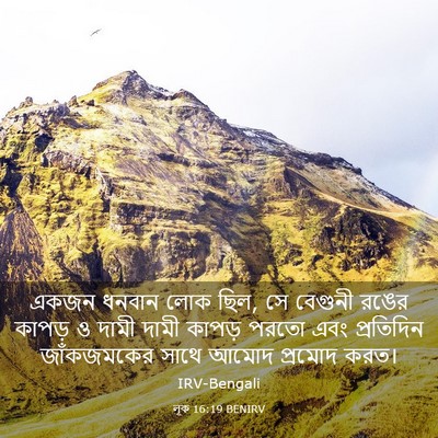 Picture 03 - লূক 16:19 BENIRV - একজন ধনবান লোক ছিল, - Bible Verse Picture