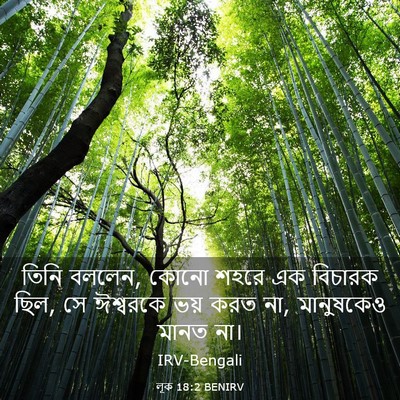 Picture 03 - লূক 18:2 BENIRV - তিনি বললেন, কোনো - Bible Verse Picture