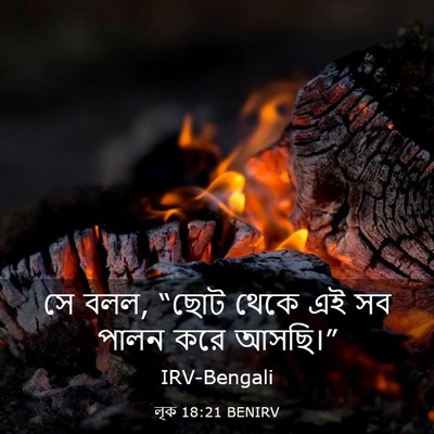 Picture 03 - লূক 18:21 BENIRV - সে বলল, “ছোট থেকে - Bible Verse Picture