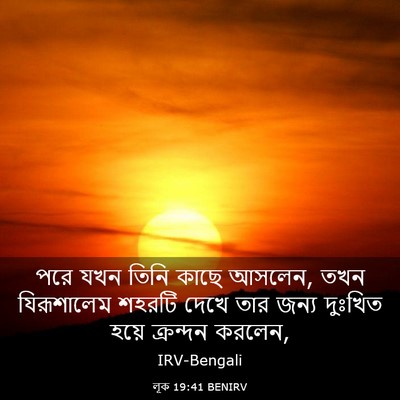 Picture 03 - লূক 19:41 BENIRV - পরে যখন তিনি কাছে - Bible Verse Picture