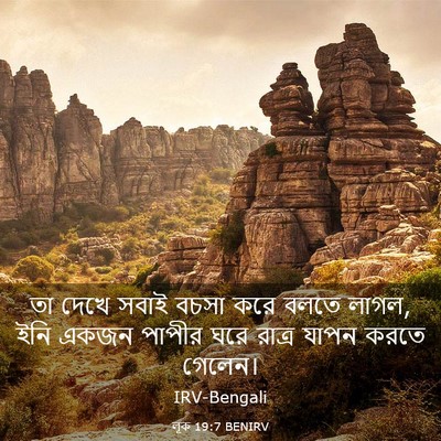 Picture 03 - লূক 19:7 BENIRV - তা দেখে সবাই বচসা - Bible Verse Picture