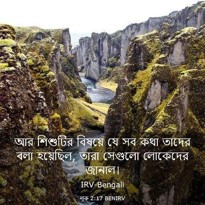 Picture 03 - লূক 2:17 BENIRV - আর শিশুটির বিষয়ে - Bible Verse Picture