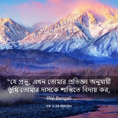 Picture 03 - লূক 2:29 BENIRV - “হে প্রভু, এখন - Bible Verse Picture