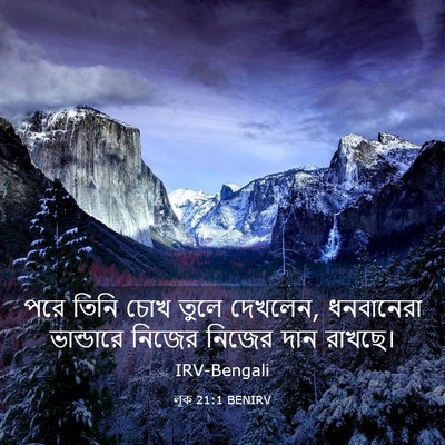 Picture 03 - লূক 21:1 BENIRV - পরে তিনি চোখ তুলে - Bible Verse Picture