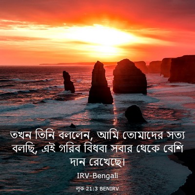 Picture 03 - লূক 21:3 BENIRV - তখন তিনি বললেন, আমি - Bible Verse Picture