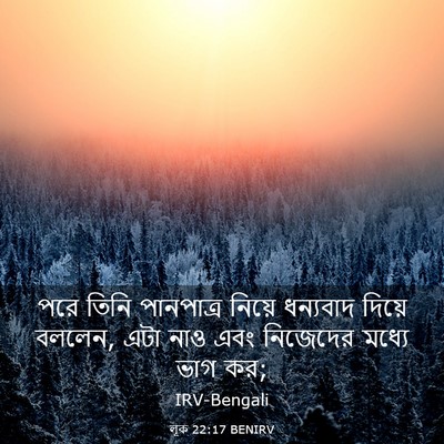 Picture 03 - লূক 22:17 BENIRV - পরে তিনি পানপাত্র - Bible Verse Picture